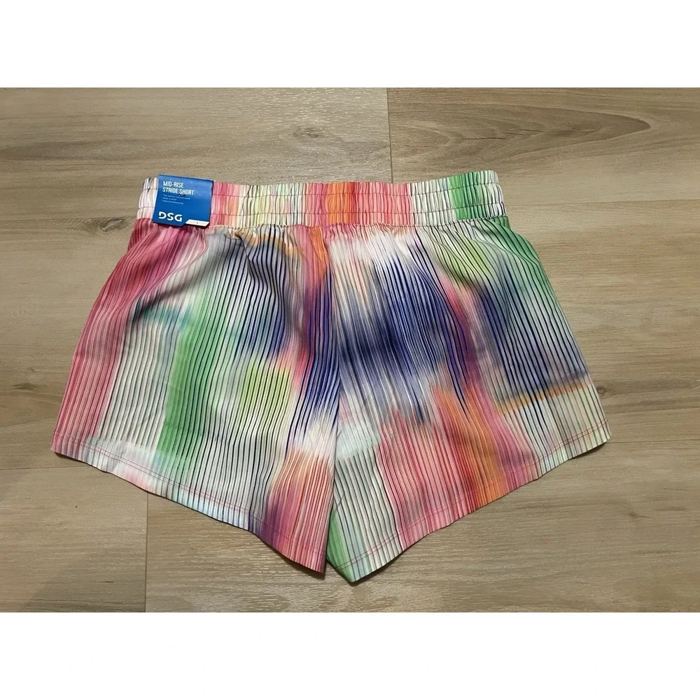 NWT DSG Shorts Girls Large Prismatic Mid-Rise Stride Built in Brief‎ Pink